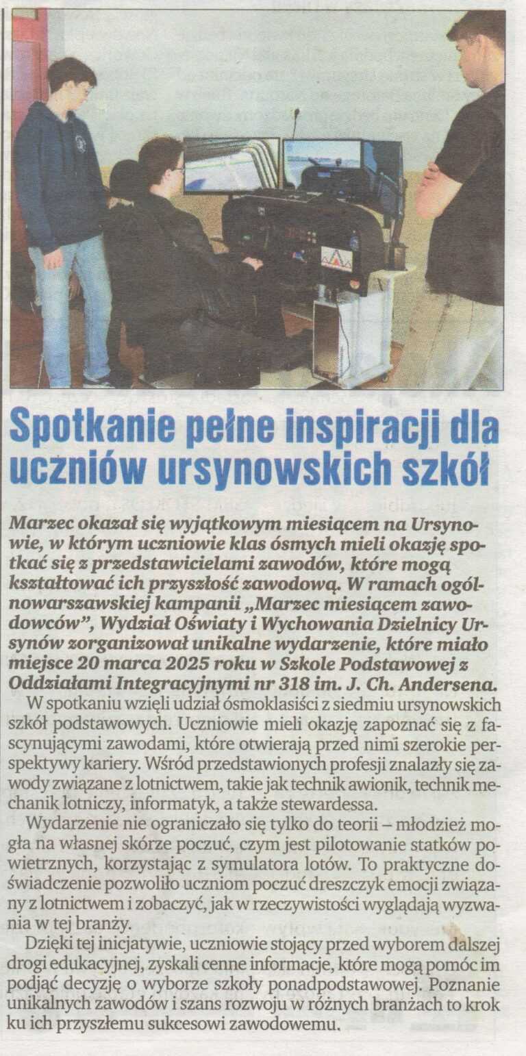 Spotkanie pełne inspiracji dla uczniów ursynowskich szkół